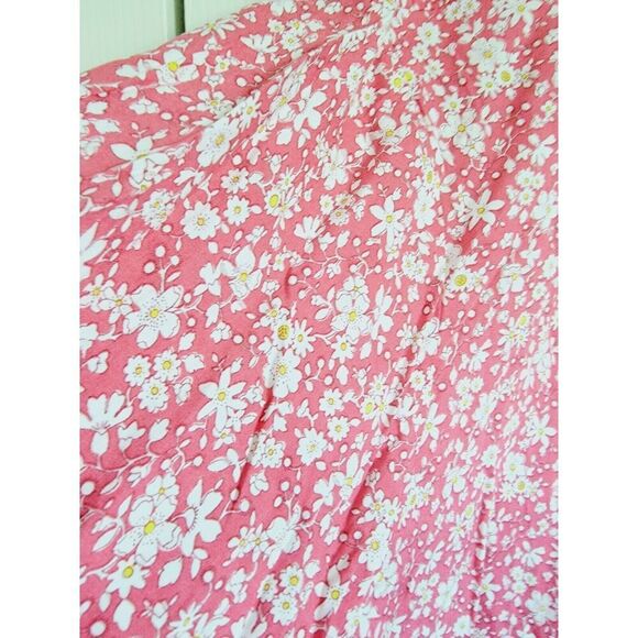 Suzanne Betro 4X Floral 3/4 Flutter Sleeve Blouse‎ Pink White Floral Rayon NWT - Picture 4 of 10